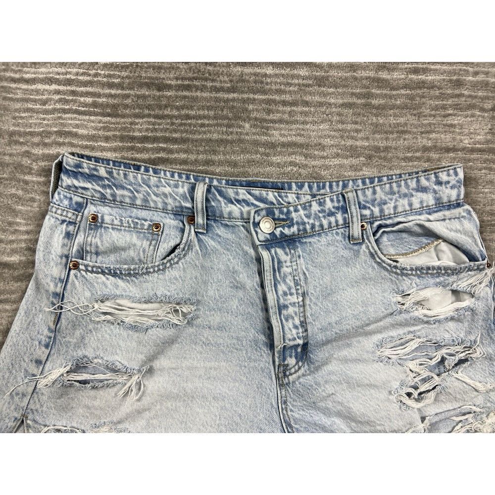 Aeropostale Shorts Womens 12 Blue Destroyed Mom Short Cut Off Denim - Picture 2 of 11